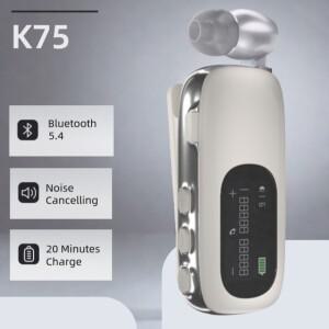 K75 무선 헤드셋 이어폰형 Lotus Bluetooth 헤드폰 Lavalier 비즈니스 개폐식 와이어 K55 K65 대화 시간 20