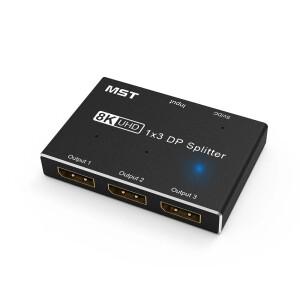 DP 1.4 트리플 분배기 MST SST 디스플레이 포트 분배기, RTX 3080/3090 PC용 1-3 포트, 8K @ 30Hz, 4K @ 14