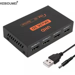 HDMITODVI 1x41x2 HDMI 분배기 변환기 1 In 4 Out 호환 증폭기 HDCP 4K1080P HDTV DVD PS34 Xbox 듀얼 디스