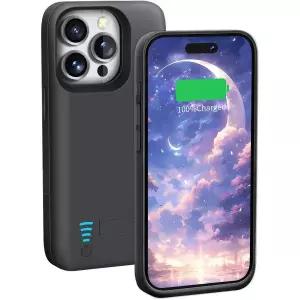 배터리 케이스 미니 일체형 맥세이프 아이폰 16 프로용 5000mAh 충전식 확장 충전/충전 100% 주스 추가 6.3