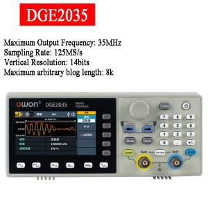 OWON DGE2035 DGE2070 임의 파형 발생기 2채널 35Mhz 70Mhz 14비트 디지털 오실로스코프 300MSa/S 샘플링