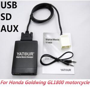 혼다 골드윙 GL1800 오토바이 2001-2010 MP3 SD AUX Mp3 플레이어용 USB 어댑터 yatour