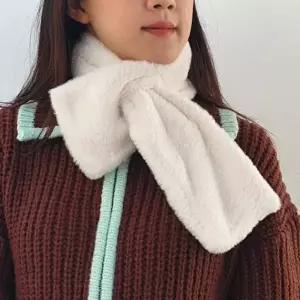 미니 페이크퍼 목도리 미니목도리 화이트 머플러