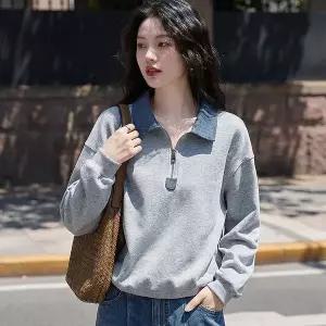 [하프클럽/휴드]덴지 루즈핏 캐주얼 카라 맨투맨