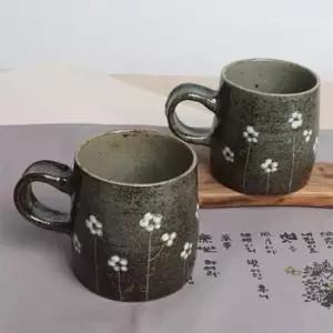 다기 봄맞이꽃 머그컵 L 쑥색 2P세트 500ml