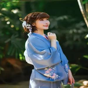 여성용 일본식 유카타 꽃 전통의상 기모노 코스튬