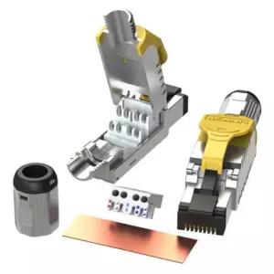 LINKUP - GHMT 및 DSX8000 Cat8 이더넷 케이블 커넥터 6팩 RJ45 금속 공구 간편한 종단 그 2000MHz 2GHz