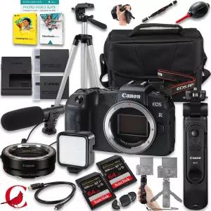 캐논 EOS RP 미러리스 카메라 + HG-100TBR 삼각대 그립 마운트 어댑터 EF-EOS R 128GB 메모리 카드