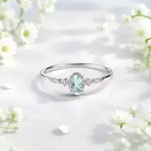ITSMOS 우아한 토파즈 반지 빈티지 아트 데코 미니멀리스트 스택형 밴드 물결 모양의 크리스탈 보석 여성용
