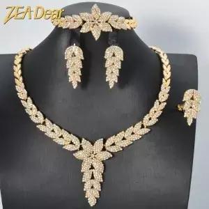 ZEADear 여성용 신부 쥬얼리 세트 터키 금도금 팔찌 결혼 반지 액세서리 럭셔리 핫 세일