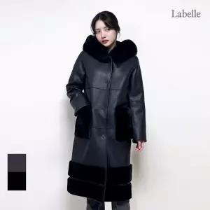 라벨르 나파 폭스후드 무스탕 리버시블 롱코트_LB115CT_N 1109254