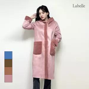라벨르 후드 리버시블 무스탕 롱코트_LB103CT 1109340