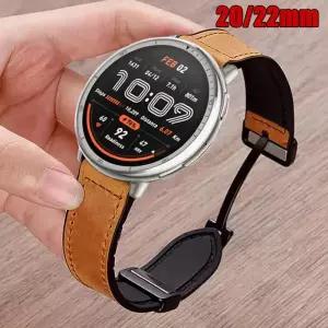 Amazfit Active 2 용 20mm 22mm 가죽 실리콘 마그네틱 밴드 Balance 2/GTR 4 3 2/GTS 2/Bip 6 5 Smartwatch