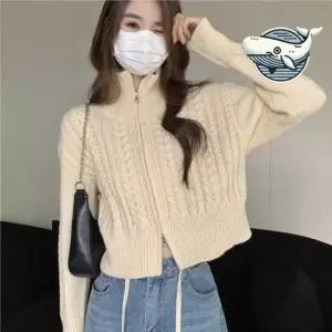 니트가디건 따뜻한 겨울 투웨이 니트 크롭 가디건