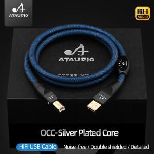 ATAUDIO HiFi USB 타입 A to B 오디오 케이블 하이엔드 DAC OCC 은도금 앰프
