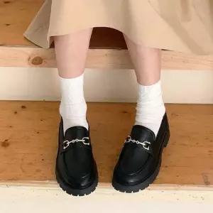 오너클랜 인기상품 통굽로퍼 라운드 체인 통굽 로퍼 장식 미들굽 골드 워커창 [WFJHJCF_260524]
