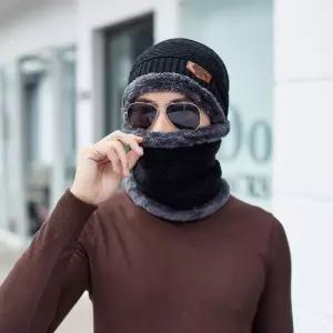 겨울모자 레이크 넥워머 비니세트(블랙) 일체형니트모자 털모자 (43260766)