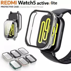 [호환] Xiaomi Redmi Watch 5 Active/Lite 커버 용 강화 유리 + PC 케이스 Lite 소프트 TPU 화면 보호기 시