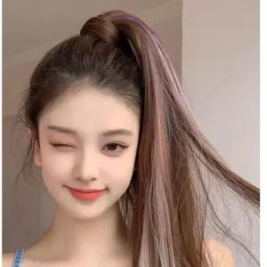 고품질 브릿지 포니테일 가발 롱 생머리 머리끈 묶음형 똑딱 (WC700DE)