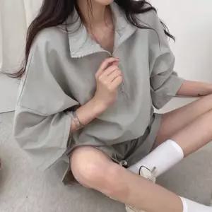 고품질 여성 상하의 여름 반팔 반바지 아노락 세트 오버핏 (WE93C40)
