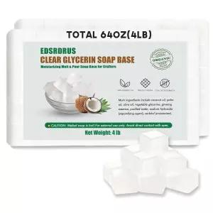 ED ALREADHRUS 4LB 무향 글리세린 비누 베이스 DIY 수제 보습 멜트 앤 부어 식물성 코코넛 쉽게 자를 수