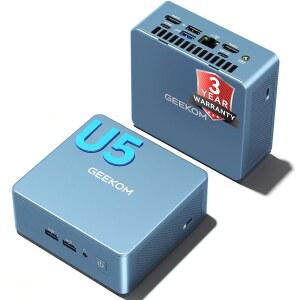 GEEKOM [3년 커버리지 미니 PC IT12[15 TDP] 인텔 코어 울트라 5 125U(아크 그래픽) 컴퓨터, 16GB RAM / 512GB SSD(확장 가능) 윈도우 11 프로 데스크톱 PC(저전력) USB 4 8K WiFi 7 SD
