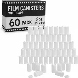 뚜껑이 있는 가정용 필름 용기 35mm 케이스 로켓용 빈 카메라 릴 홀더 동전 보관 흰색 플라스틱 병 8온스