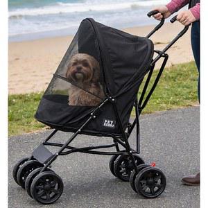 PET GEAR 여행용 라이트 플러스 유모차, 다크 강아지를 접기, 위한 차콜 바퀴, 컴팩트, 최대 조립 쉬운 필요 고양이와 없음, 대형 6.8KG(15파운드)의