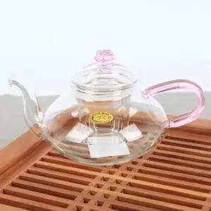 핑크장미 유리 차주전자 티포트 다관 500ml 차주전자 유리다기 치카오 (W1113CC)