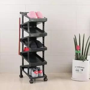 공간활용 지그재그 신발정리대 현관정리 신발장 9단 신발받침대 다용도정리대 (W180F3B)