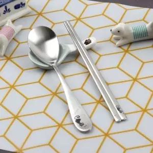DMK 스테인리스 고양이 아동 스푼 젓가락 1P OPP포장 1P (W163D7E)