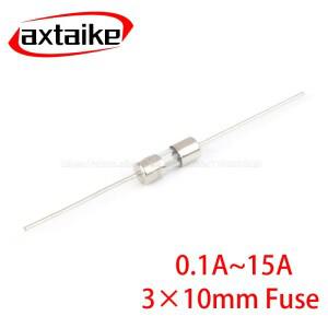 시간 지연 고속 퓨즈 리드 와이어 FUES 250V T / F F100mA 0.1A 0.5A 1A 2A 3A 3.15A 4A 8A 3x10mm 20 개