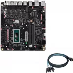 HKUXZR NAS Motherboard AMD Firewall VPN Router Intel i5-12450H 8 core 12 Thread DIY 2xSFF-8643 4