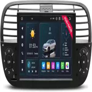 2007-2015년 피아트 500용 카 라디오 7인치 QLED IPS 터치스크린 안드로이드 14 스테레오 지원 무선 오토