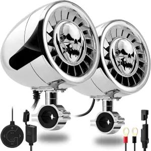 GoHawk 모터사이클 블루투스 스피커 5인치 방수 스테레오 시스템 내장 앰프 오디오 음악 플레이어 USB 포함