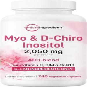 Myo-Inositol D-Chiro 2 050mg 240가지 채소 캡슐 비타민 C 엽산 CoQ10 여성용 보충제 40 1 비율 호르몬