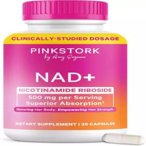 30세 이상 여성을 위한 핑크 황마 NAD+ 보충제 아마이드 리보사이드 NR 500mg 임상 연구 완료 순수 NMN