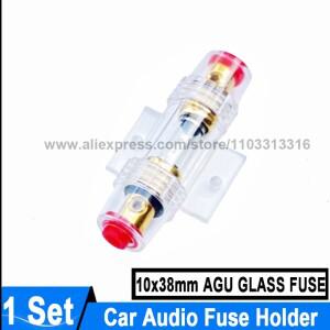 10x38mm 자동차 오디오 퓨즈 튜브 홀더 AGU 금도금 유리 100A 80A 70A 60A 50A 40A 30A 25A 20A 15A