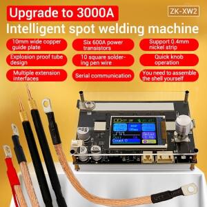 ZK-XW2 휴대용 스폿 용접기 DIY 액세서리 LCD 디지털 전력 조절 펜 듀얼 펄스 업그레이드 3000A