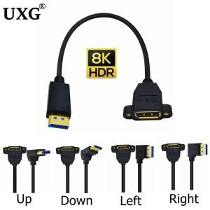 8K DP 1.4V 디스플레이 포트 연장 케이블 패널 나사 구멍 포함 수-암 잭 4K 코드 0.3M 호환 1M 1.8M 6 피트