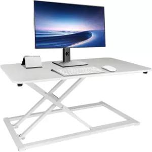 JD 컨셉 경량 24인치 화이트 트 노트북 스탠딩 데스크 컨버터 수동 조절 가능한 높이 시트 스탠드 업
