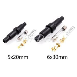 1세트 검정색 5x20mm 6x30mm 유리관 퓨즈 홀더 AC 어셈블리 나사형 플라스틱 하우징 케이싱 박스