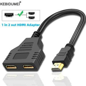 HDMI 분배기 1080P 듀얼 포트 Y 1 In 2 Out 케이블 남성-여성 어댑터 LCD TV 상자 PS3 호환