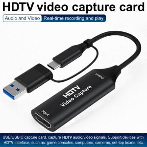 4K 1080P HDMI 호환 USB A C USB2.0 비디오 오디오 캡처 카드 OBS Studio PotPlayer용 스트리밍 녹음 어댑