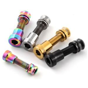 알루미늄 스틸 자전거 스템 고정 너트 핸들 바 잠금 볼트 M5 x 17mm Ti