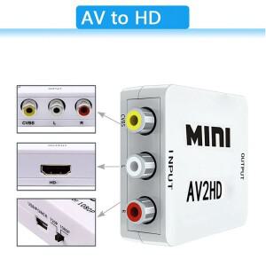 AV to HDMI 컨버터 1080P RCA 컴포지트 오디오 비디오 어댑터 CVBS L R 박스 HDTV PC 모니터 프로젝터용 NT