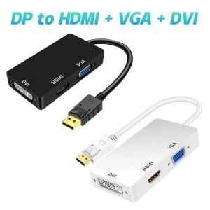 Displayport DP TO DVI VGA HDTV 3IN1 어댑터 변환기 케이블 (프로젝터 TV 컴퓨터 노트북 PC 용)