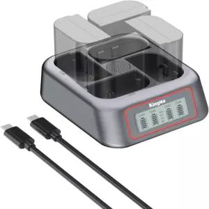 King Ma LP-E6 카메라 배터리 충전기 4채널 LED 디스플레이 포함 PD 고속 충전 EOS R5/R5 C/R6/R7/5D Mark