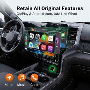 무선 CarPlay 안드로이드 호환 오토 2IN1 어댑터 스마트 미니 박스 플러그앤플레이 5.8G 와이파이 원터치