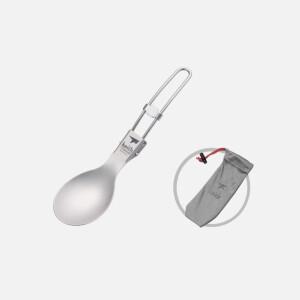키이스 티타늄 식기 숟가락 휴대용 건강한 경량 야외 피크닉 하이킹 접이식 칼 붙이 Ti5302